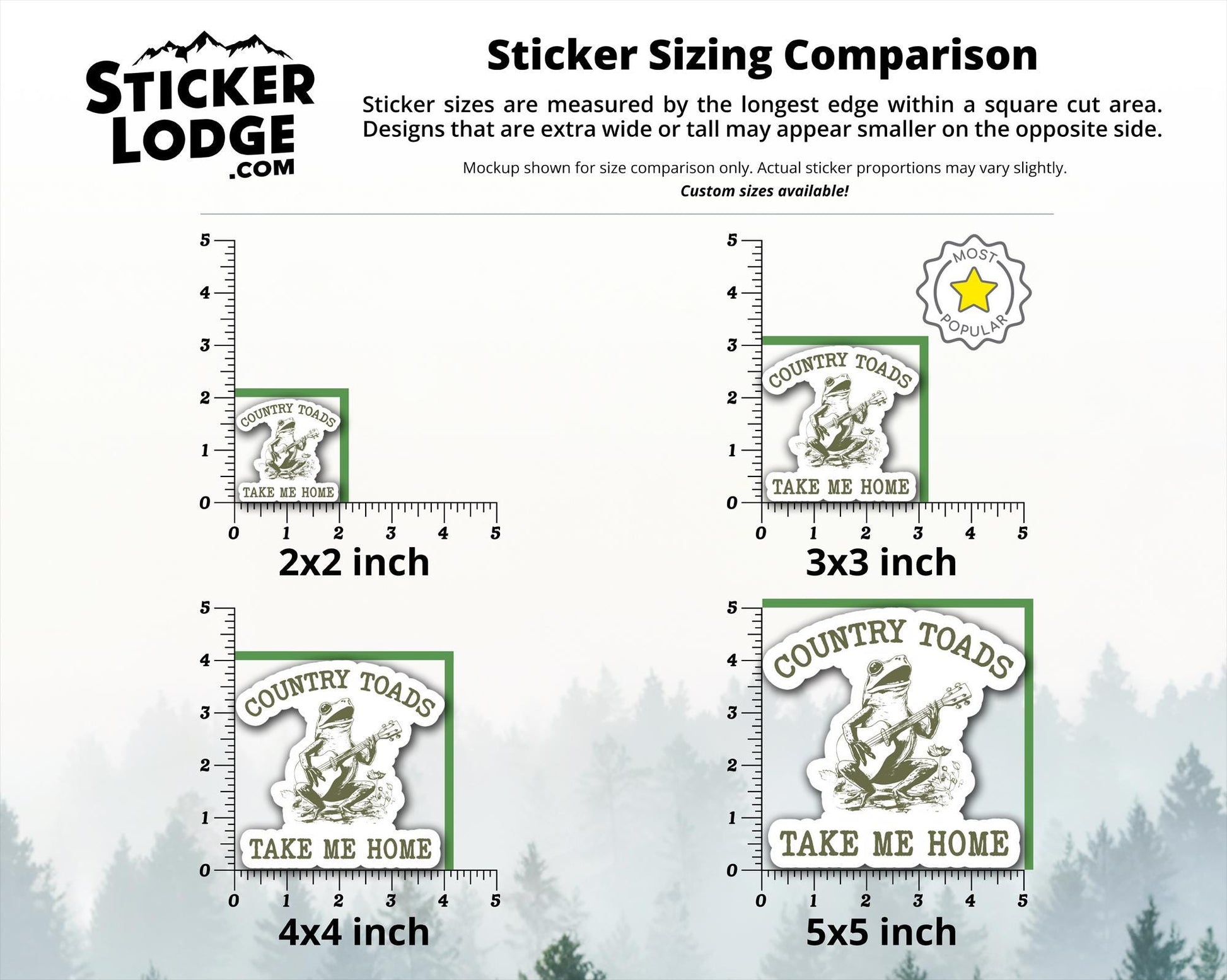 Country Toads Take Me Home Vinyl Sticker | Sticker Lodge