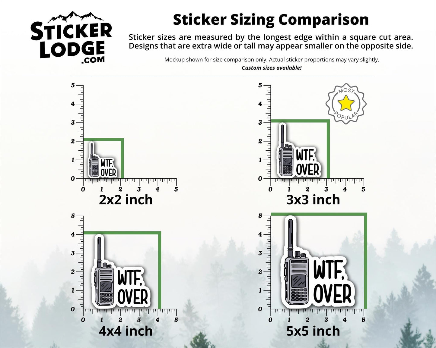 WTF, Over Vinyl Sticker | Sticker Lodge