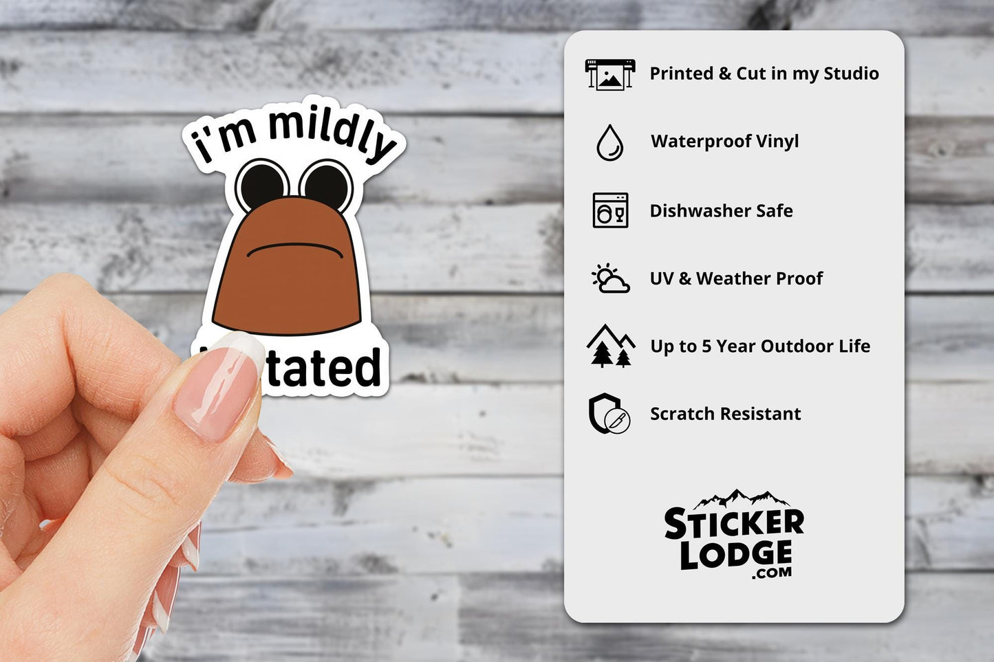 I&#39;m Mildly Irritated Marcus The Worm Vinyl Sticker | Sticker Lodge