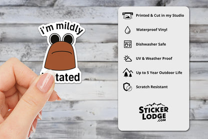 I&#39;m Mildly Irritated Marcus The Worm Vinyl Sticker | Sticker Lodge