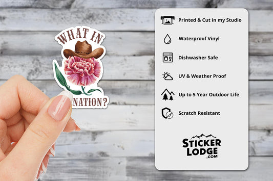 What In Carnation Vinyl Sticker | Sticker Lodge