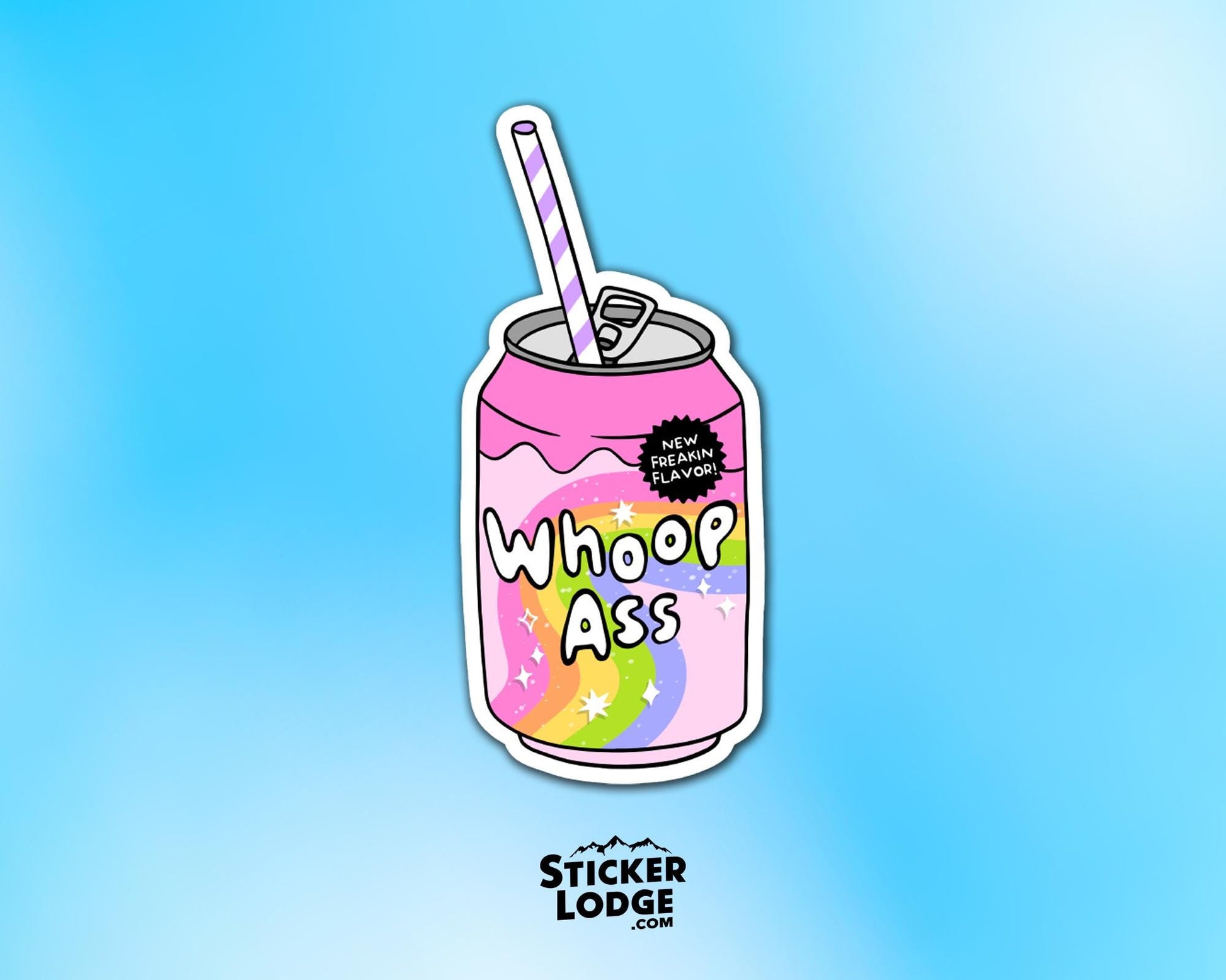 Open a Can of Whoop Ass Vinyl Sticker | Sticker Lodge