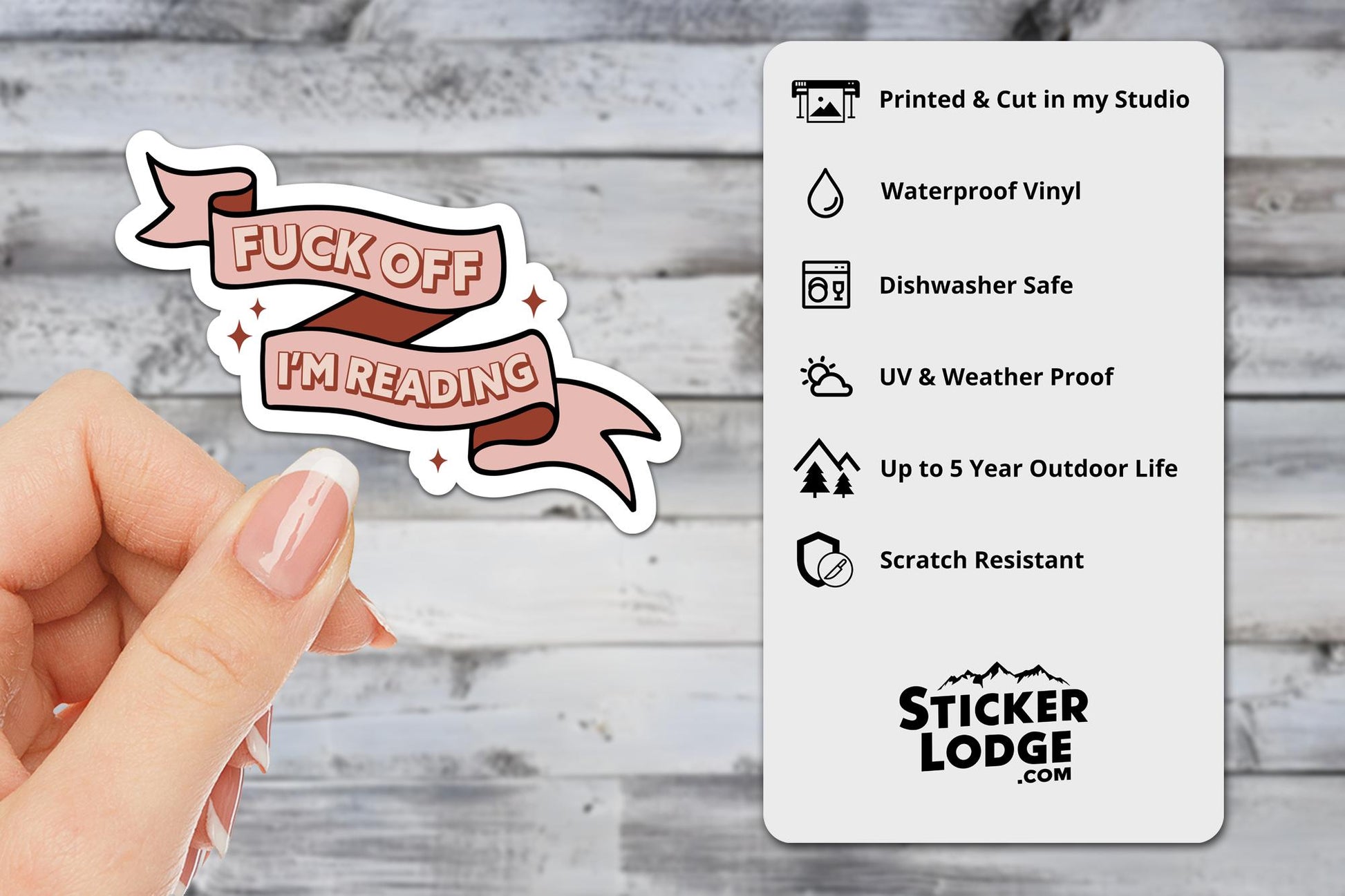 Fuck Off I’m Reading Vinyl Sticker | Sticker Lodge