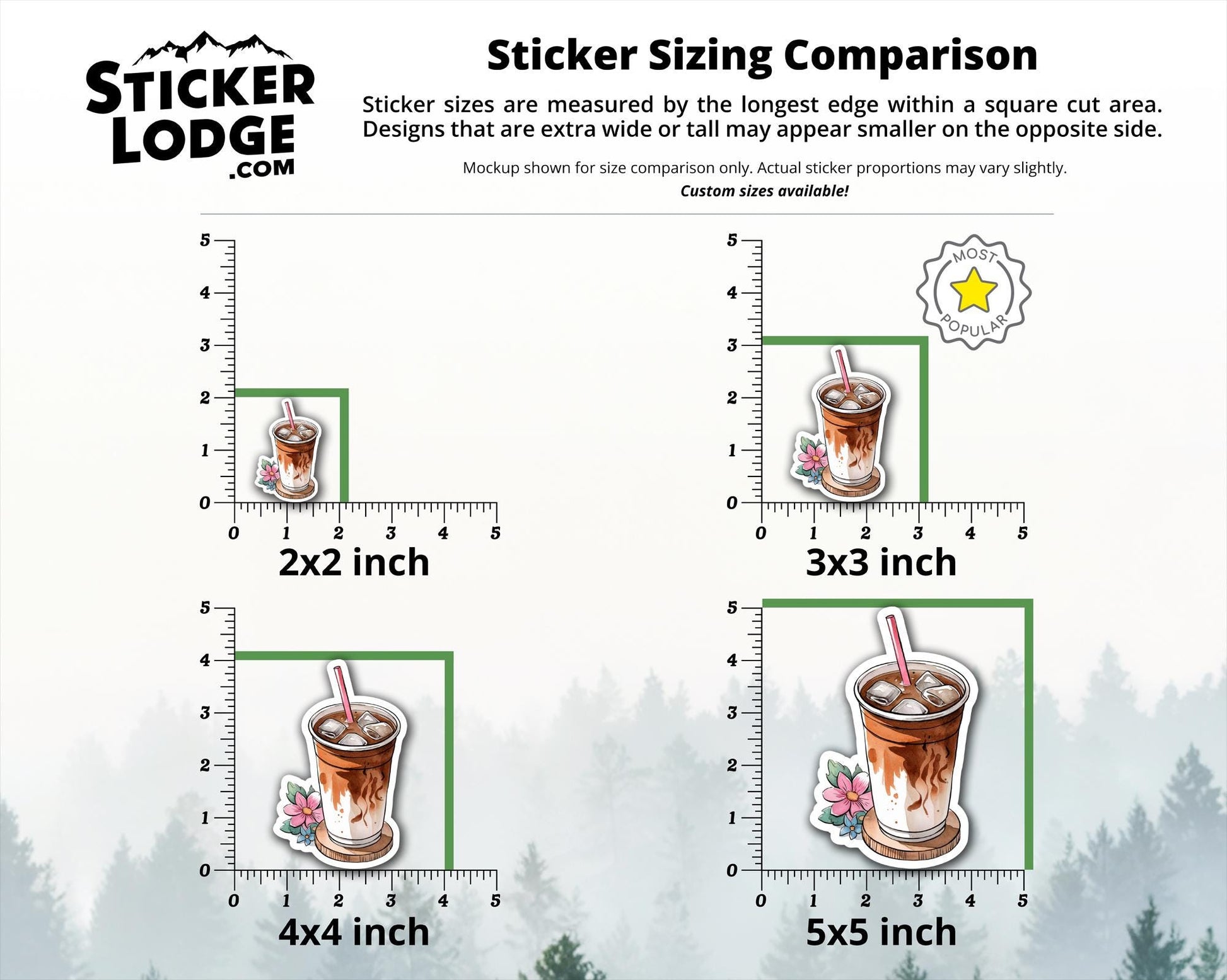 Watercolor Iced Coffee Vinyl Sticker | Sticker Lodge