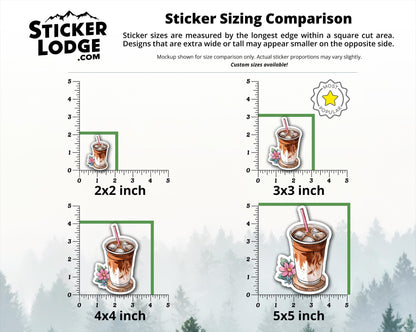 Watercolor Iced Coffee Vinyl Sticker | Sticker Lodge