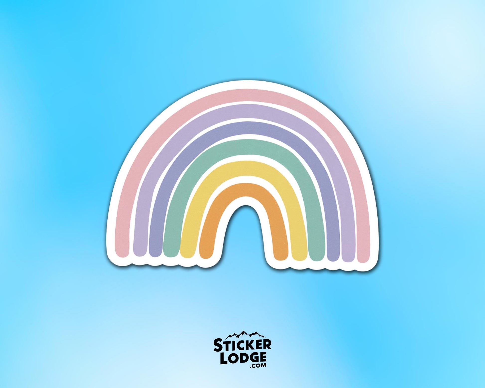 Vibrant Pastel Rainbow Vinyl Sticker | Sticker Lodge