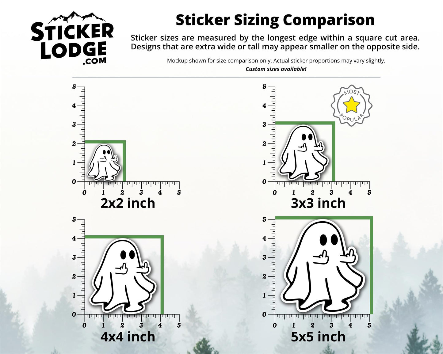 Middle Finger Ghost Vinyl Sticker | Sticker Lodge