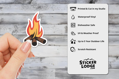 Cozy Campfire Vinyl Sticker | Sticker Lodge