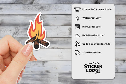 Cozy Campfire Vinyl Sticker | Sticker Lodge
