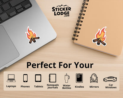 Cozy Campfire Vinyl Sticker | Sticker Lodge