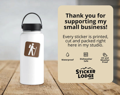 Hiking National Park Symbol Vinyl Sticker | Sticker Lodge