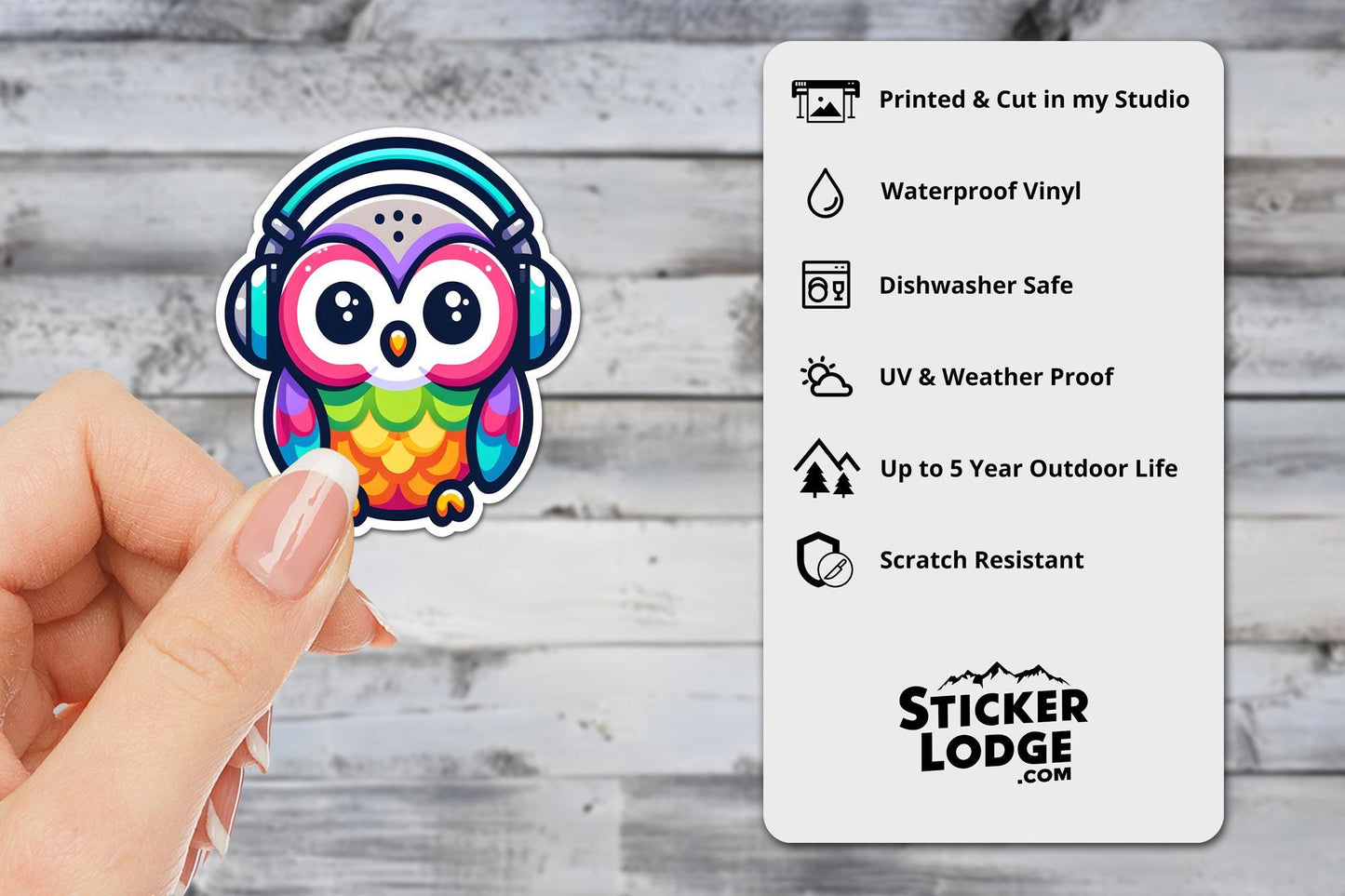 Kawaii Owl Vinyl Sticker | Sticker Lodge