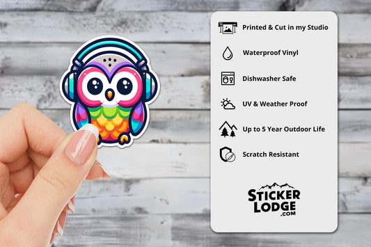 Kawaii Owl Vinyl Sticker | Sticker Lodge