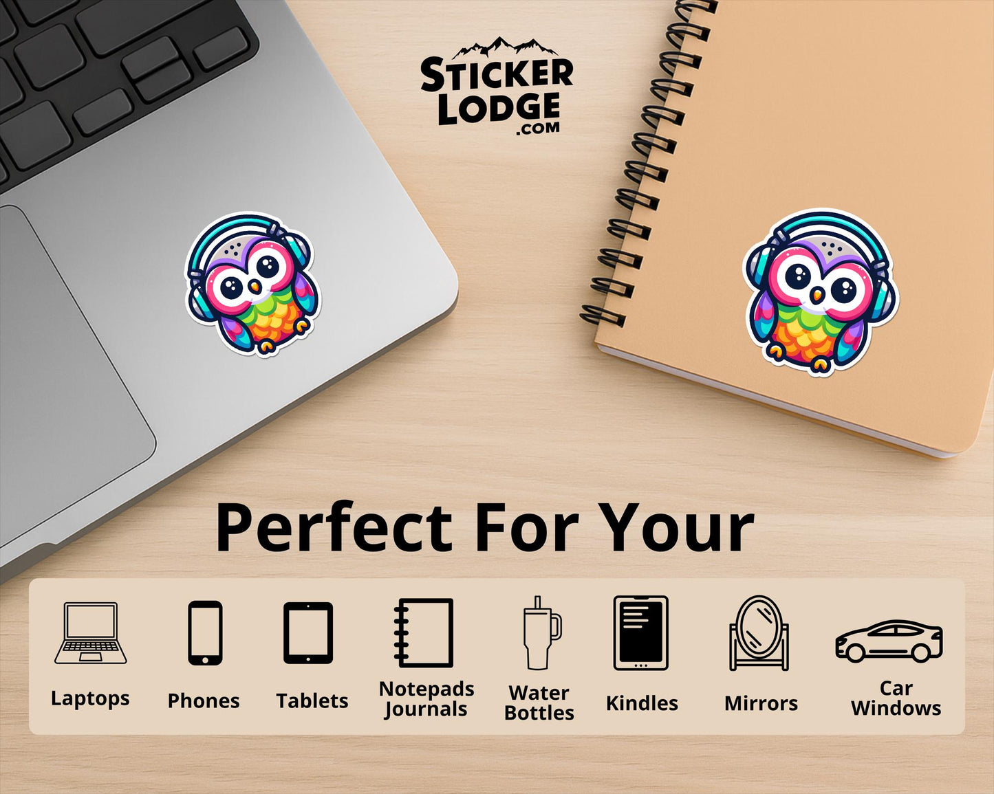 Kawaii Owl Vinyl Sticker | Sticker Lodge