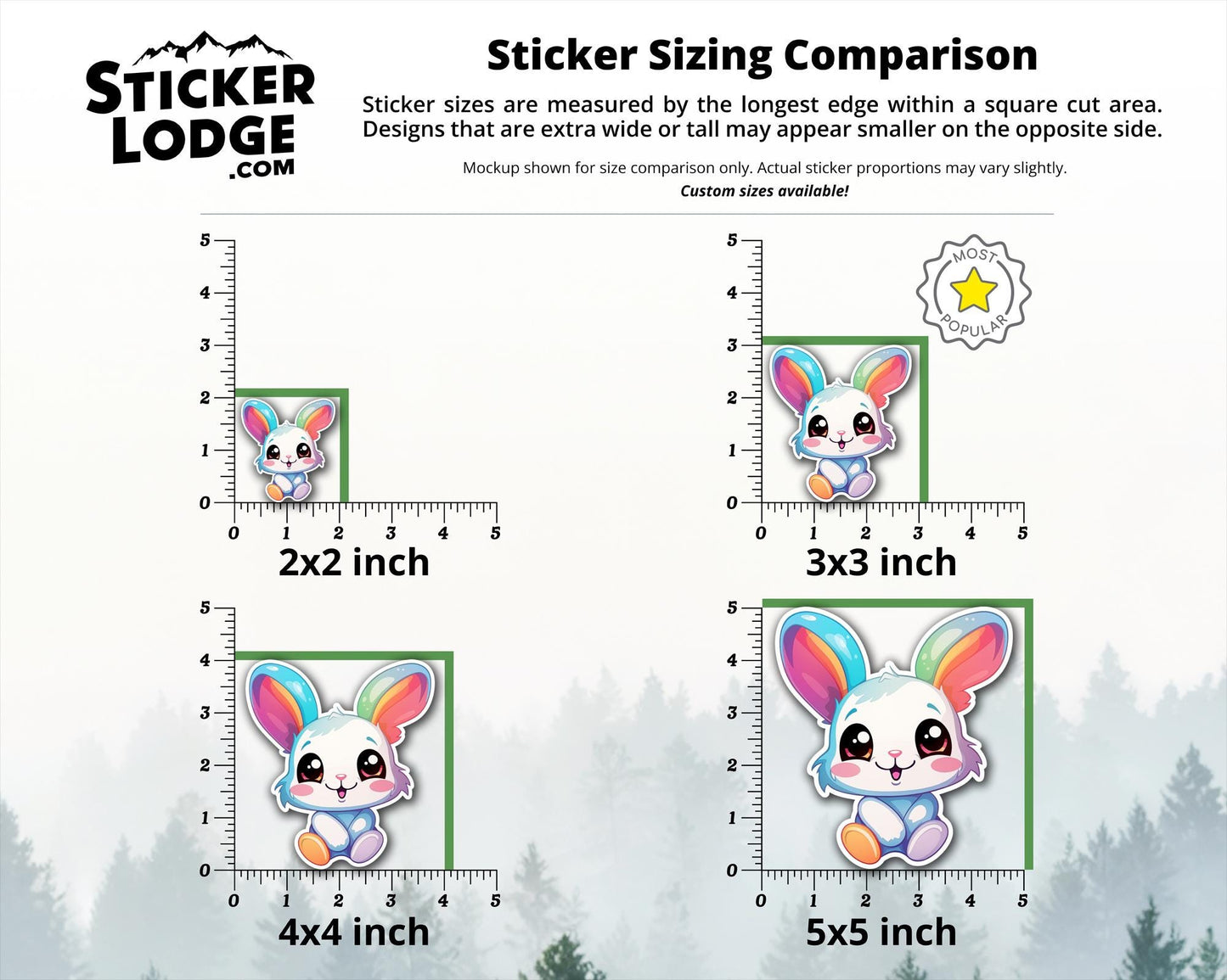 Kawaii Rainbow Bunny Vinyl Sticker | Sticker Lodge