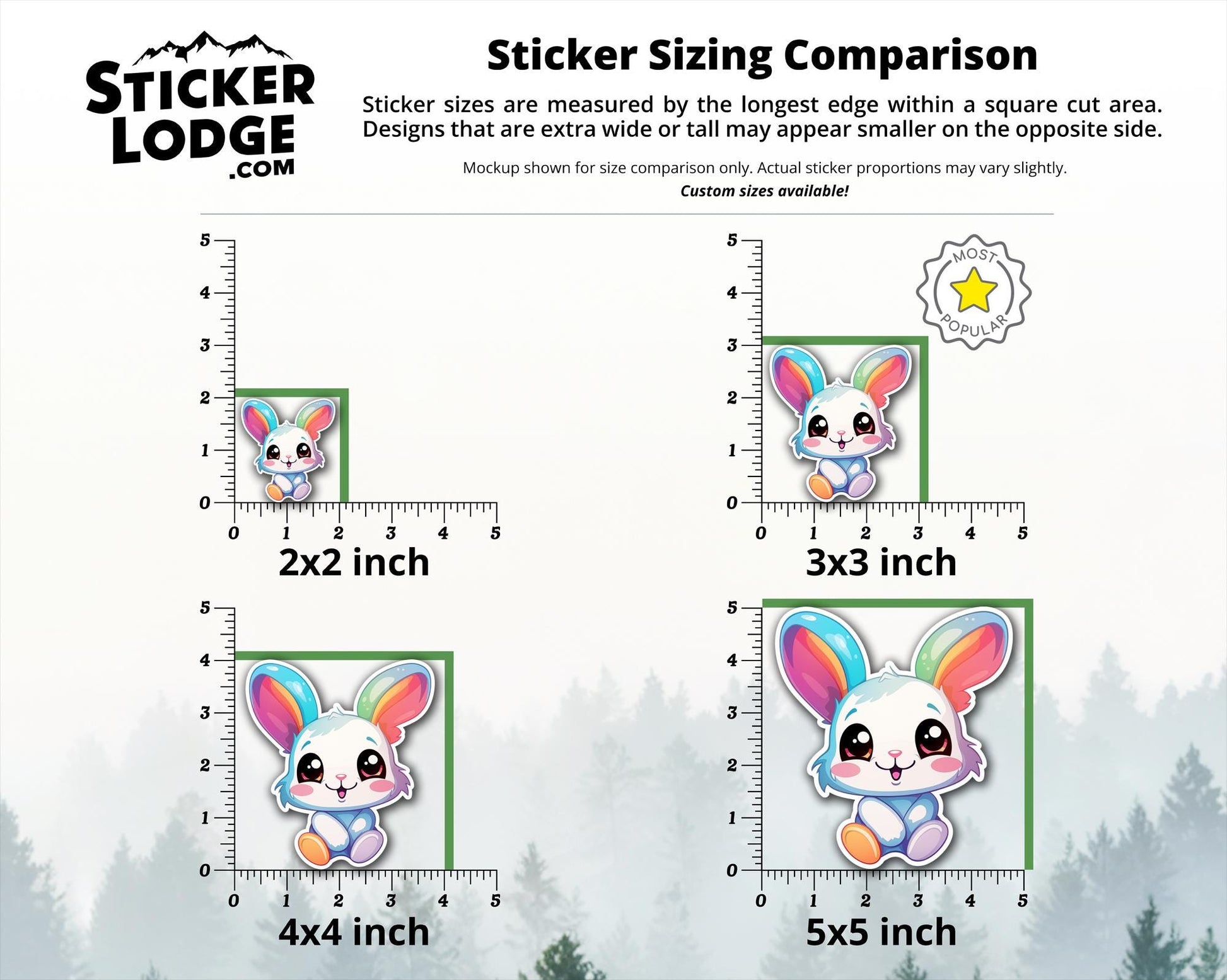 Kawaii Rainbow Bunny Vinyl Sticker | Sticker Lodge