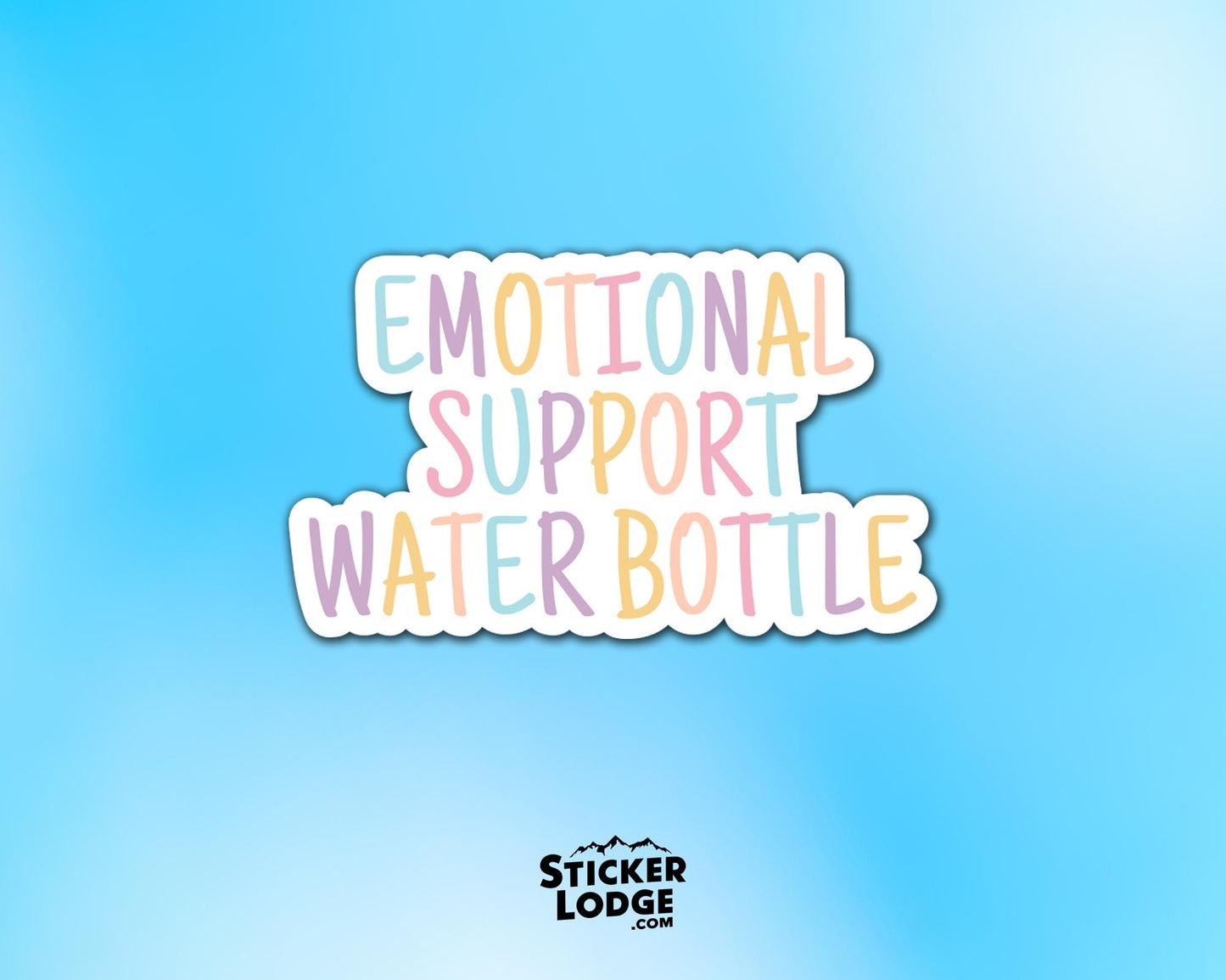 Emotional Support Water Bottle Vinyl Sticker | Sticker Lodge