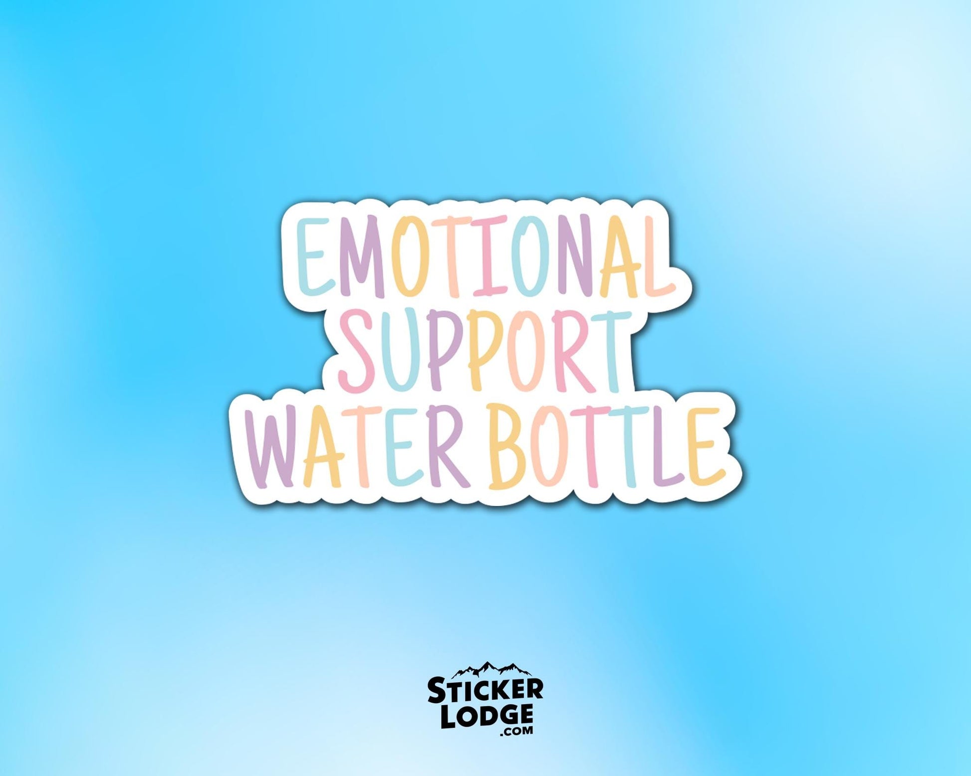 Emotional Support Water Bottle Vinyl Sticker | Sticker Lodge
