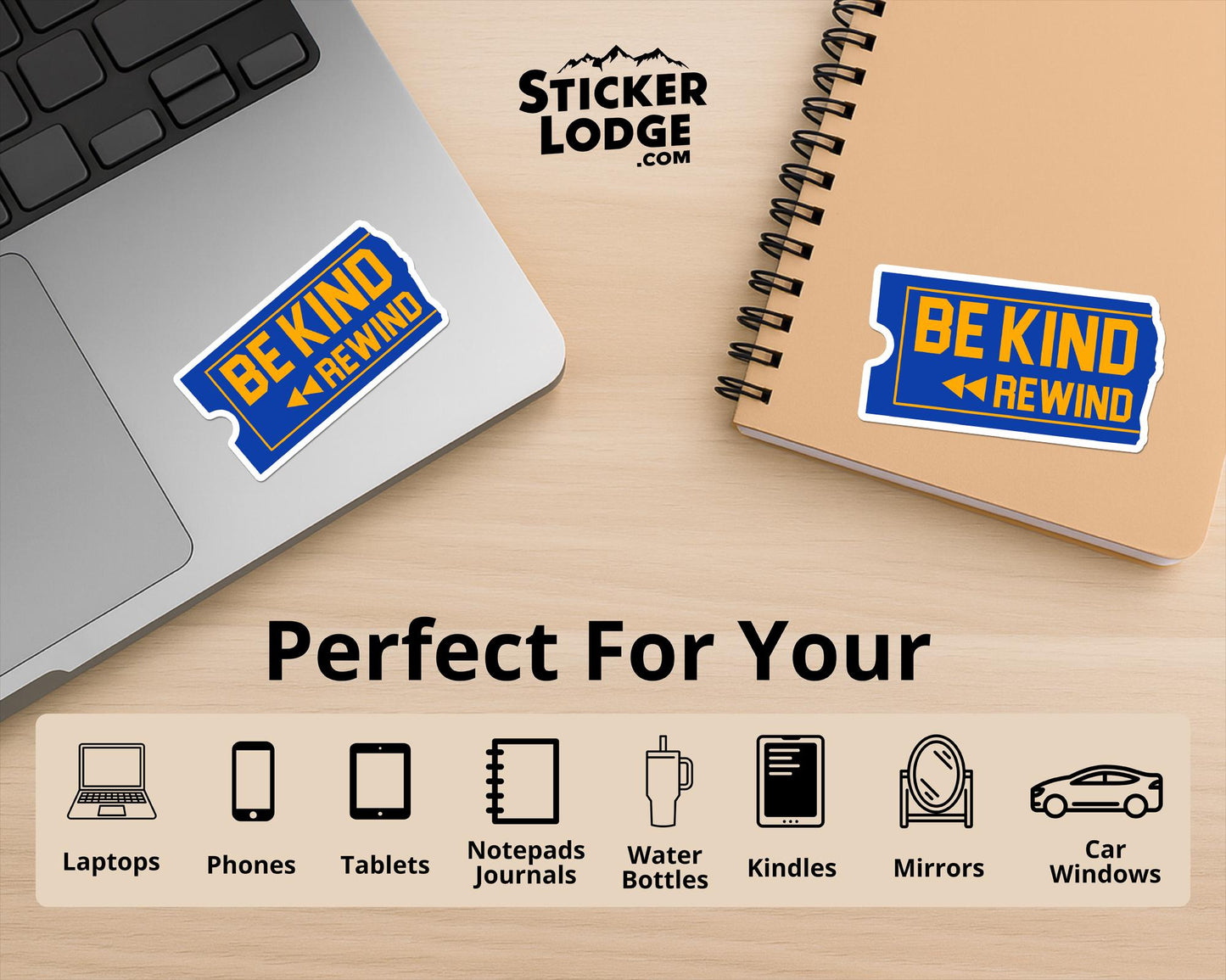 Be Kind Rewind Vinyl Sticker | Sticker Lodge