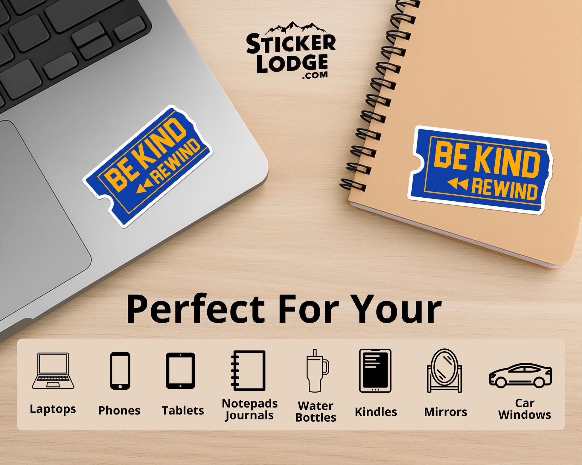 Be Kind Rewind Vinyl Sticker | Sticker Lodge