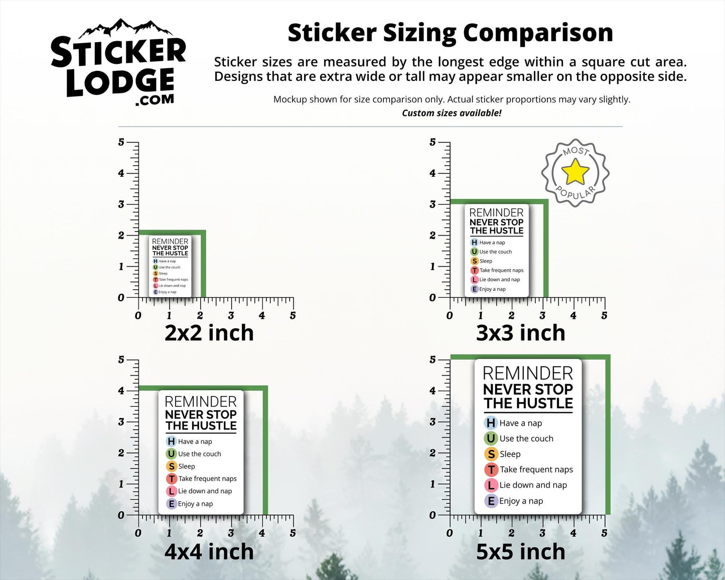 Never Stop the Hustle Vinyl Sticker | Sticker Lodge