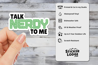 Talk Nerdy to Me Vinyl Sticker | Sticker Lodge