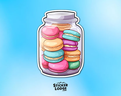 Colorful Macaron Jar Vinyl Sticker | Sticker Lodge