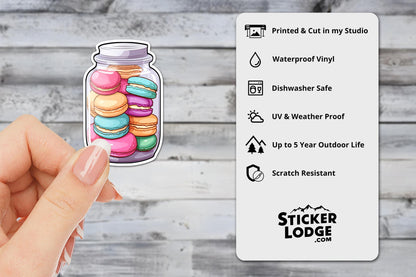 Colorful Macaron Jar Vinyl Sticker | Sticker Lodge
