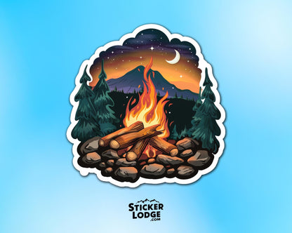 Campfire Under the Stars Vinyl Sticker | Sticker Lodge