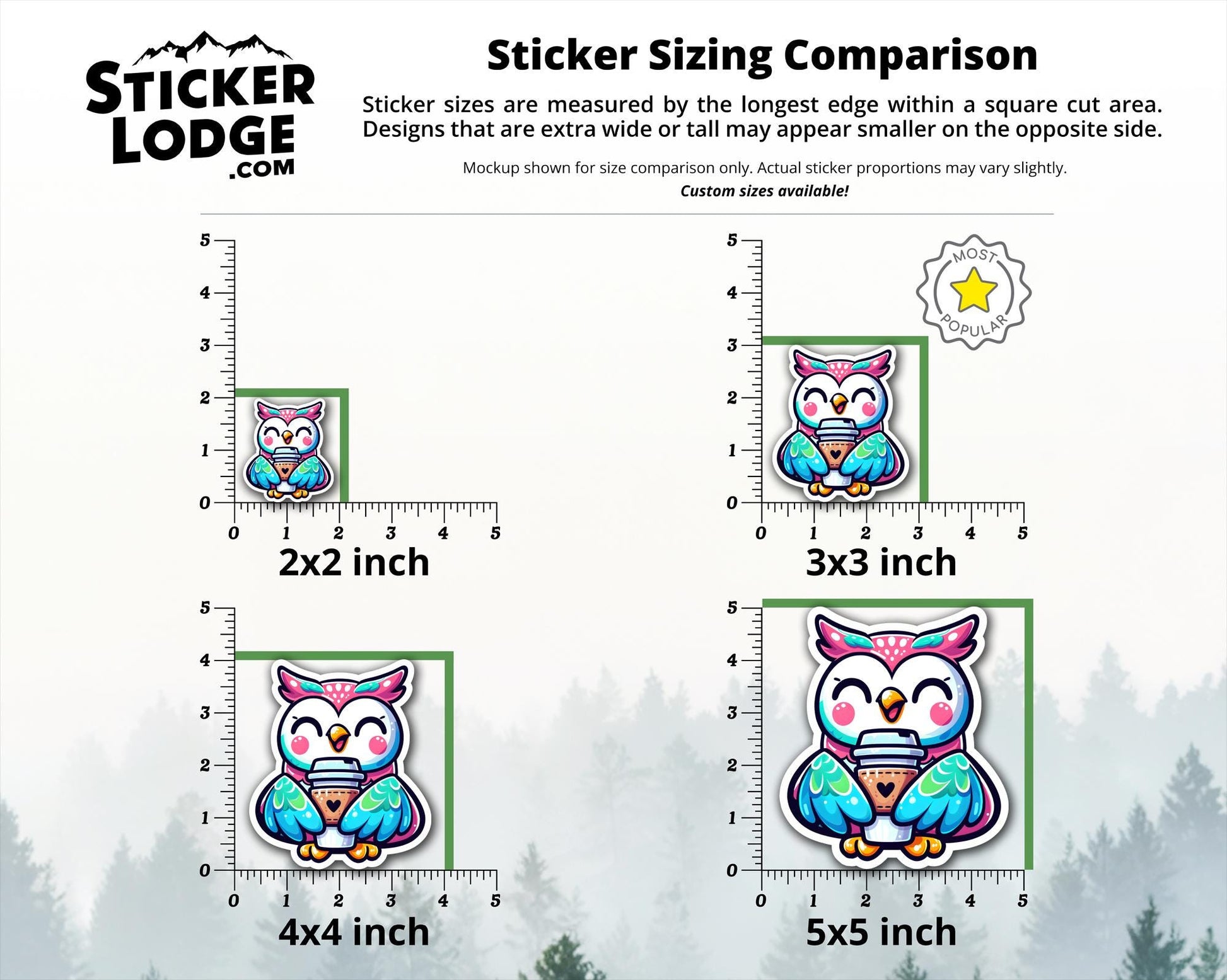 Kawaii Owl Coffee Vinyl Sticker | Sticker Lodge