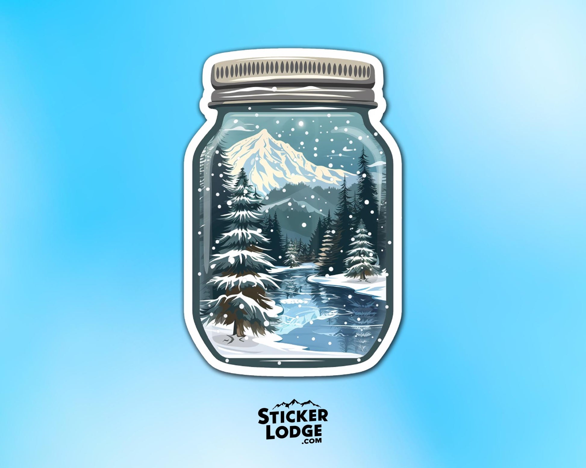 Winter Wonderland in a Jar Vinyl Sticker | Sticker Lodge