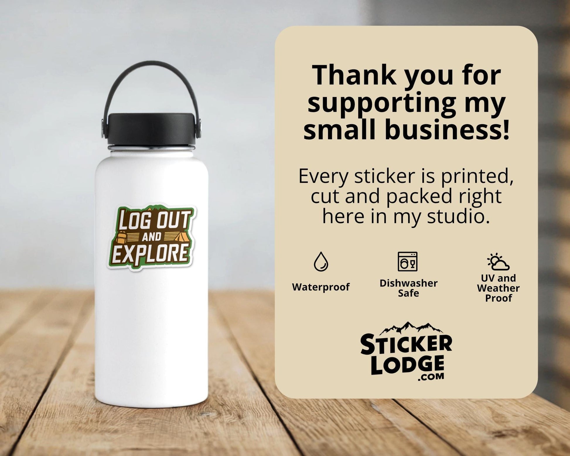 Log Out and Explore Vinyl Sticker | Sticker Lodge