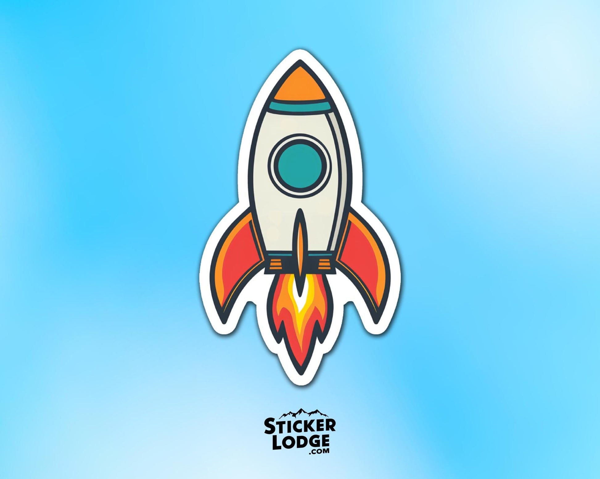 Retro Rocket Vinyl Sticker | Sticker Lodge