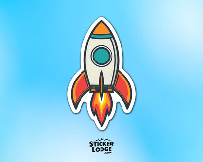 Retro Rocket Vinyl Sticker | Sticker Lodge