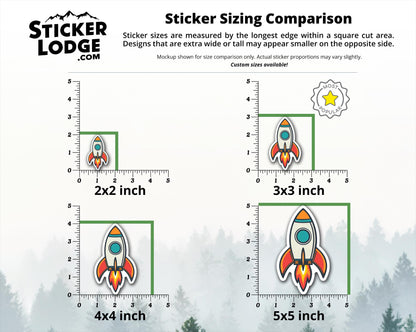 Retro Rocket Vinyl Sticker | Sticker Lodge