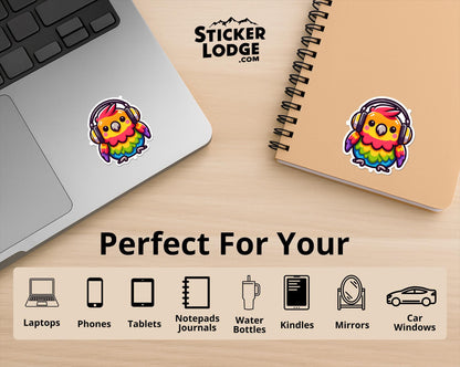 Kawaii Parrot Vinyl Sticker | Sticker Lodge
