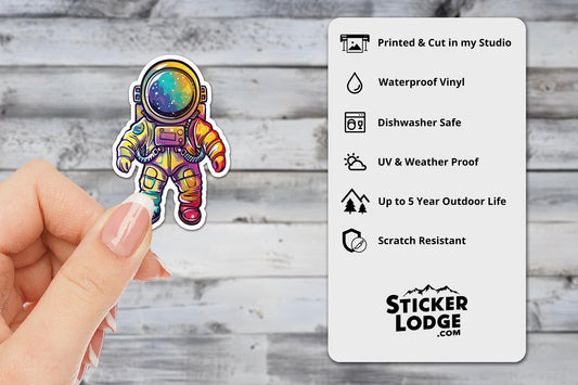 Cosmic Astronaut Vinyl Sticker | Sticker Lodge
