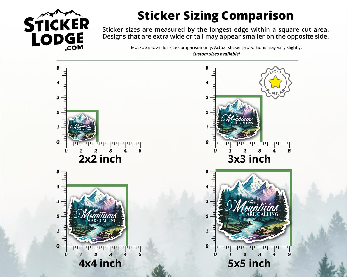 The Mountains are Calling Vinyl Sticker | Sticker Lodge