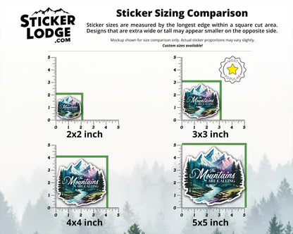 The Mountains are Calling Vinyl Sticker | Sticker Lodge