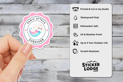 Panic Attack Survivor Vinyl Sticker | Sticker Lodge