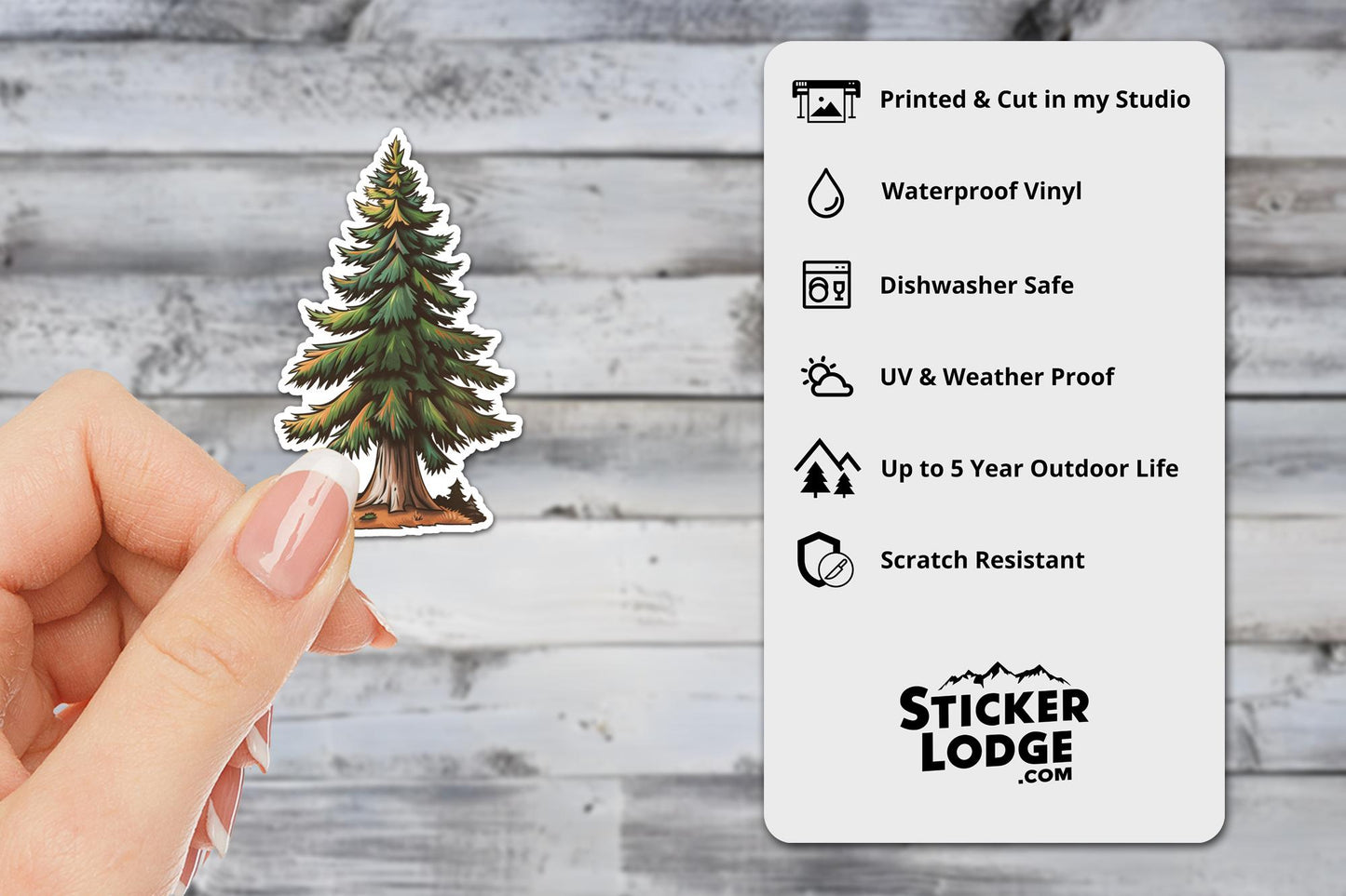 Majestic Redwood Tree Vinyl Sticker | Sticker Lodge