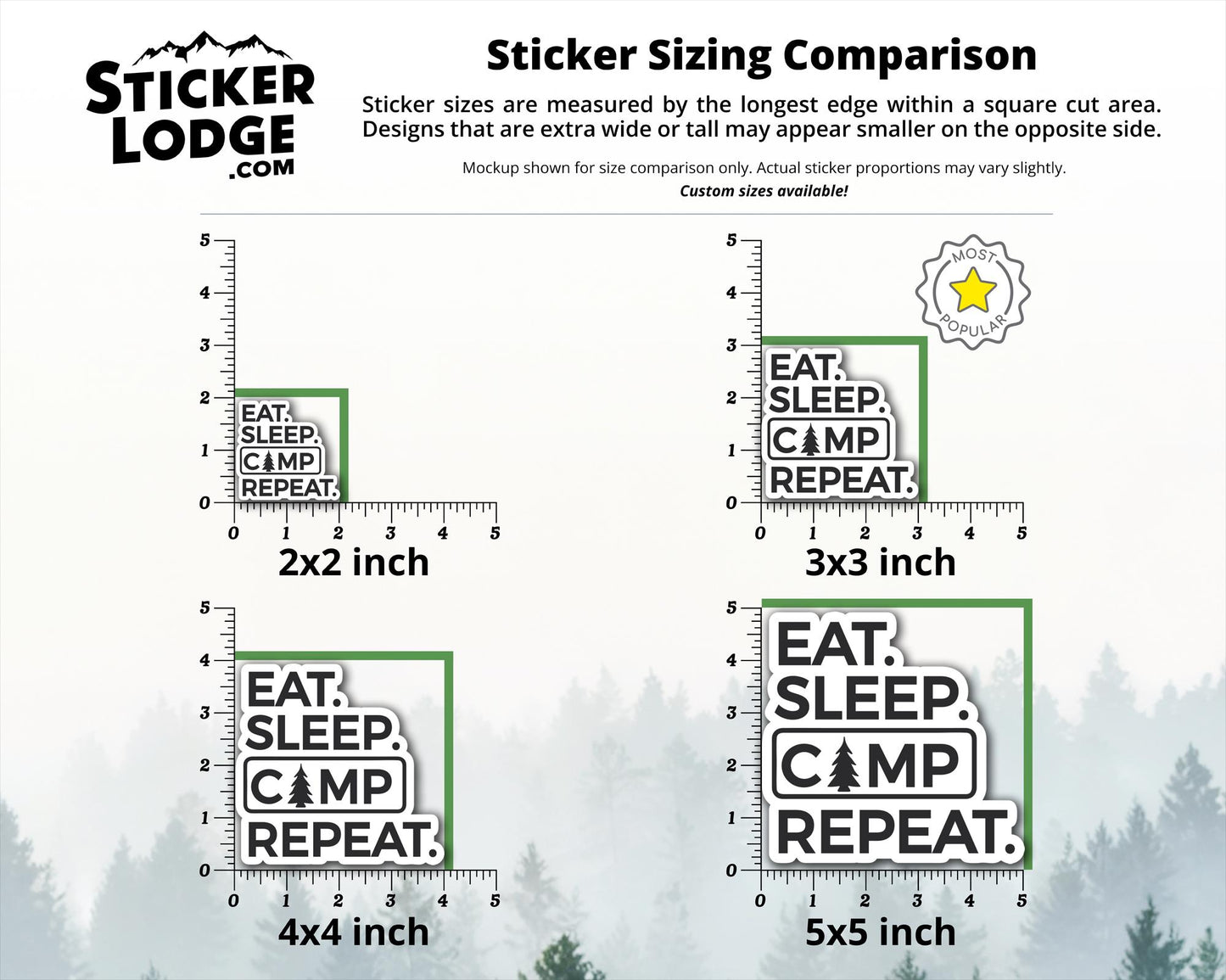 Eat Sleep Camp Repeat Vinyl Sticker | Sticker Lodge
