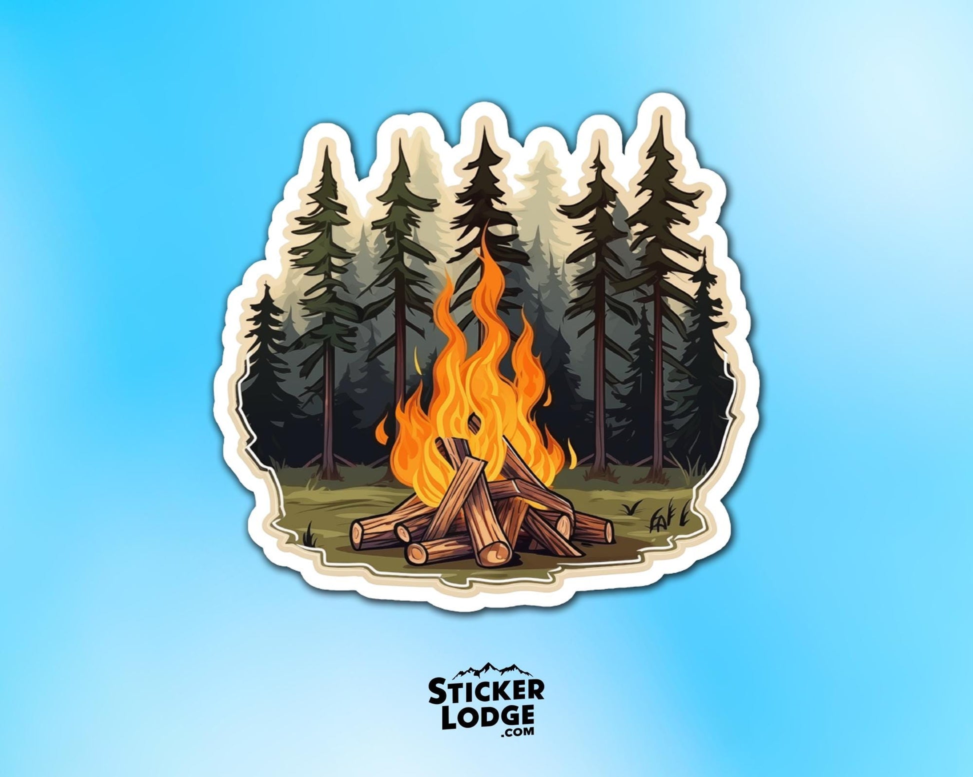 Forest Campfire Vinyl Sticker | Sticker Lodge