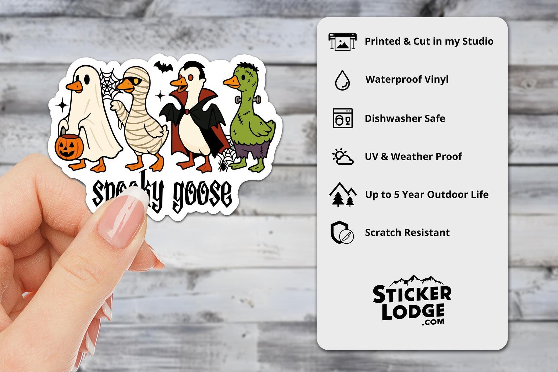 Spooky Goose Halloween Vinyl Sticker | Sticker Lodge