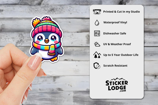 Kawaii Penguin Vinyl Sticker | Sticker Lodge