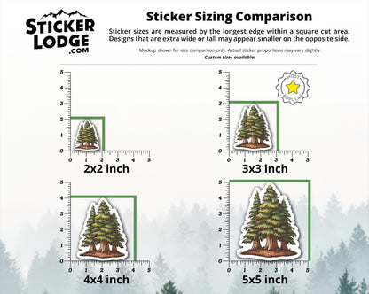 Redwood Evergreen Forest Vinyl Sticker | Sticker Lodge