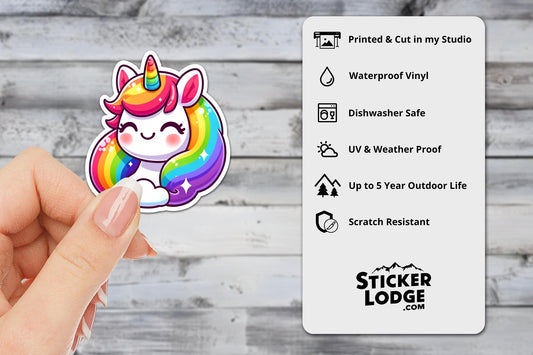Rainbow Unicorn Vinyl Sticker | Sticker Lodge