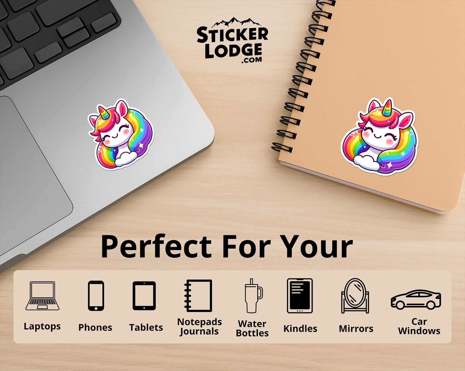 Rainbow Unicorn Vinyl Sticker | Sticker Lodge