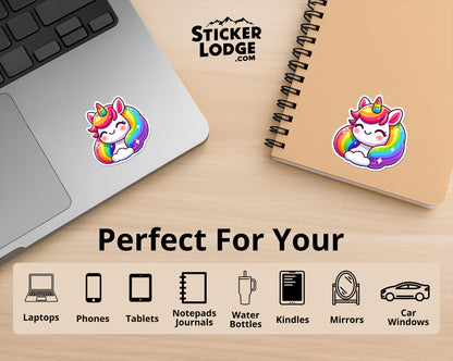 Rainbow Unicorn Vinyl Sticker | Sticker Lodge