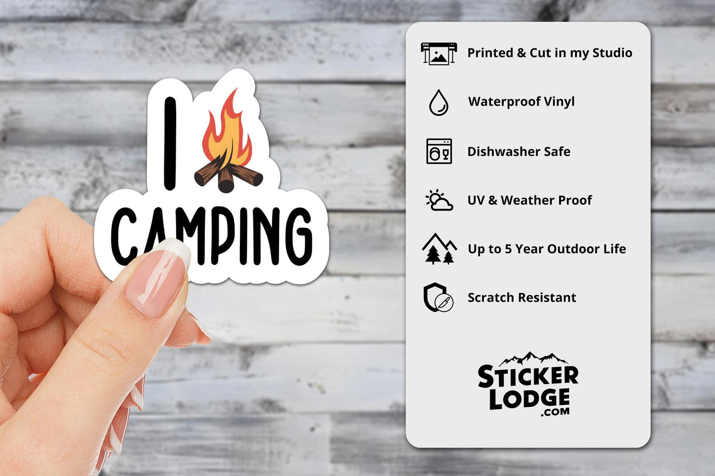 I Love Camping Vinyl Sticker | Sticker Lodge